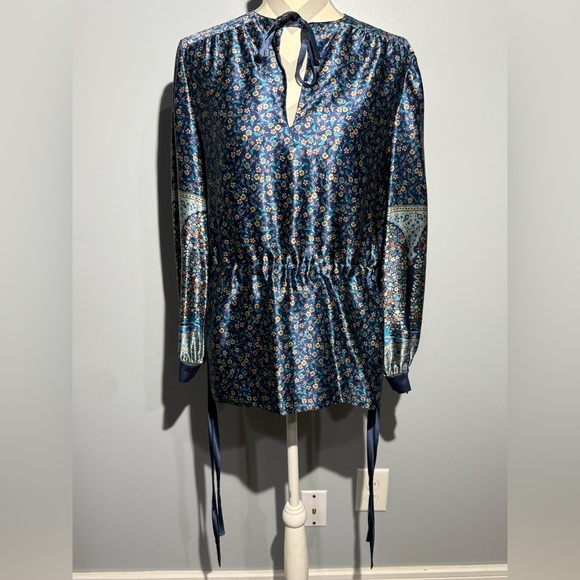 Marina Ferrari/Saks Fifth Avenue Floral 100%Silk Blouse